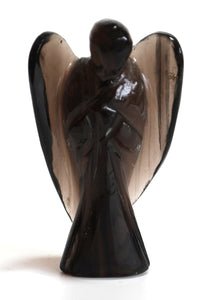 Hand Carved Smoky Quartz Crystal Angel - Krystal Gifts UK