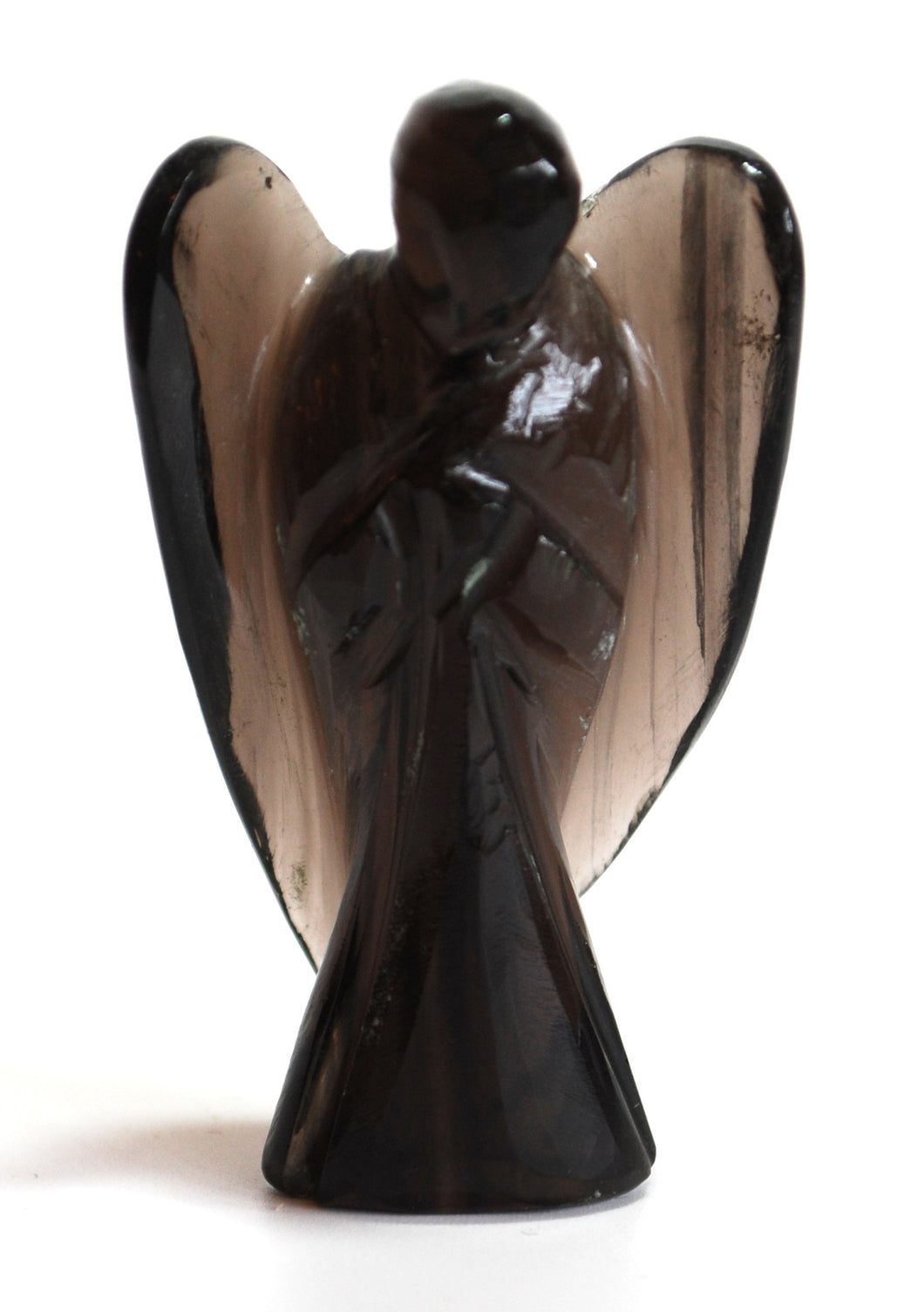 Hand Carved Smoky Quartz Crystal Angel - Krystal Gifts UK