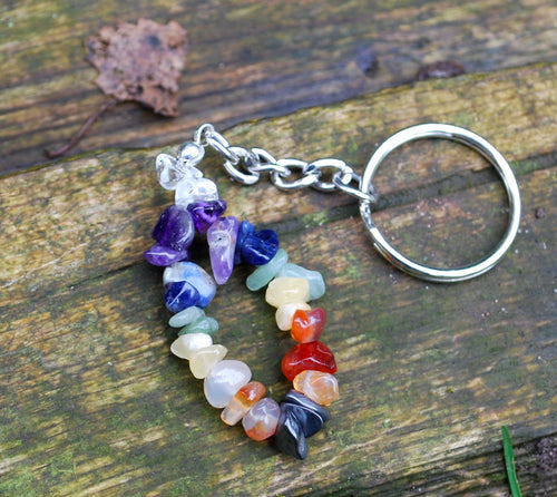 “New” Natural Chakra Crystal Keyring, Mobile Charm - | Reiju