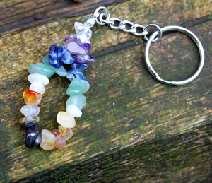 “New” Natural Chakra Crystal Keyring, Mobile Charm - | Reiju