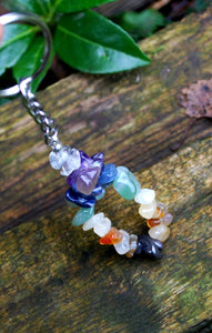 “New” Natural Chakra Crystal Keyring, Mobile Charm - | Reiju