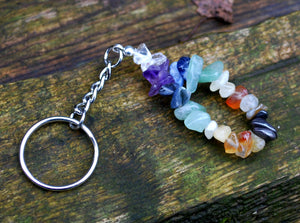 “New” Natural Chakra Crystal Keyring, Mobile Charm - | Reiju