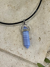 Load image into Gallery viewer, Blue Lace Agate Small Crystal Stone Pendant Necklace