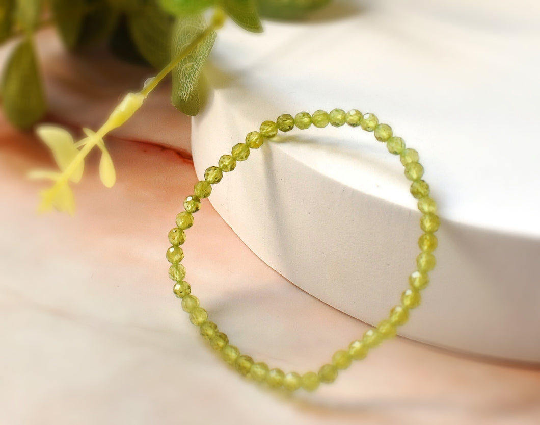 Peridot Faceted Crystal Bracelet