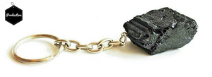 Black Tourmaline 'Protection' Raw Crystal Key-ring