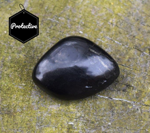 Load image into Gallery viewer, Natural A Grade Polished Shungite Protection Crystal Tumble Stone Inc Benefits Tag