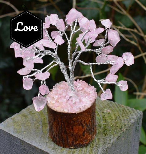 Rose Quartz Small Crystal Gemstone Tree