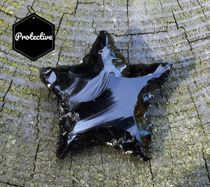 Black Obsidian (Dragon Glass) Crystal Star