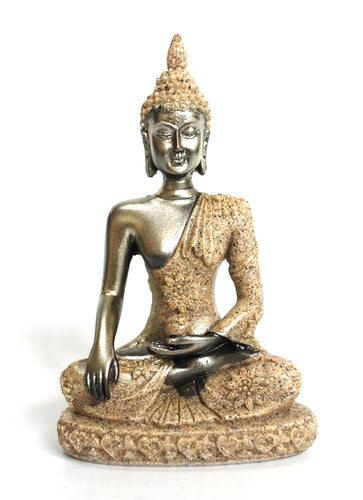 Gold Sitting Buddha Figure Statue Sandstone 100g