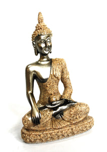 Gold Sitting Buddha Figure Statue Sandstone 100g