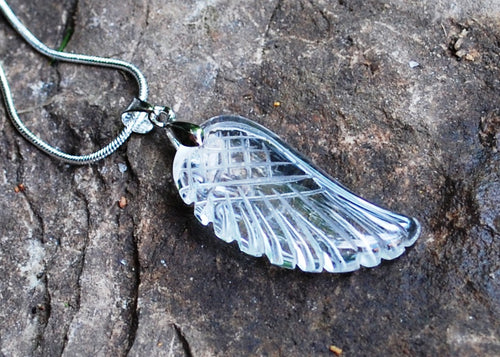 Clear Quartz Angel Wing Pendant