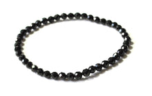 Load image into Gallery viewer, Black Tourmaline Polished Sparkly Faceted Bracelet