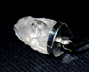 Clear Quartz Raw Crystal Pendant Inc Cord Necklace