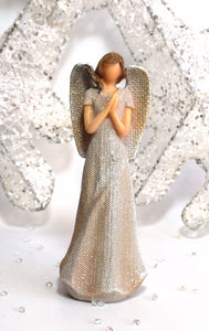 15 cm White Glitter Guardian Angel Statue (Figure 2)