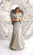 Load image into Gallery viewer, 15 cm White Glitter Guardian Angel Ornament (Figure 3)
