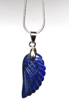 Load image into Gallery viewer, Lapis Lazuli Crystal Angel Wings Pendant Necklace &amp; Silver Chain