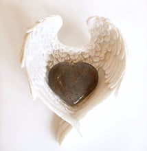 Load image into Gallery viewer, Blue Aventurine Crystal Stone Heart In Angel Wings Dish Gift
