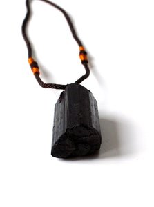 Raw Black Tourmaline Crystal Stone Pendant Gift Jewellery - Krystal Gifts UK