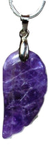 Load image into Gallery viewer, Amethyst Natural Crystal Angel Wings Pendant Necklace &amp; Silver Chain |Reiju