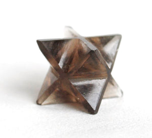 Smoky Quartz Crystal Merkaba Star