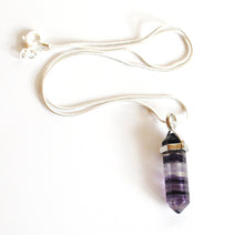 Load image into Gallery viewer, Fluorite Banded Crystal Pendant with Silver Chain - Krystal Gifts UK