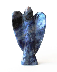 Sodalite Crystal Hand Carved Stone Angel - Krystal Gifts UK