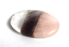 Load image into Gallery viewer, Rose Quartz, Amethyst &amp; Clear Quartz Natural Crystal Worry Cabachone Palm Stone