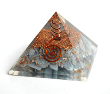 Load image into Gallery viewer, Angelite Crystal Stone Orgone Orgonite Pyramid