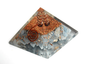 Angelite Crystal Stone Orgone Orgonite Pyramid