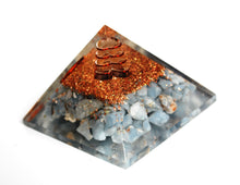 Load image into Gallery viewer, Angelite Crystal Stone Orgone Orgonite Pyramid