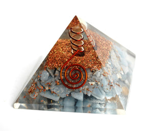 Angelite Crystal Stone Orgone Orgonite Pyramid