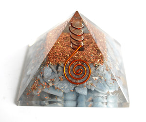 Angelite Crystal Stone Orgone Orgonite Pyramid