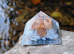 Angelite Crystal Stone Orgone Orgonite Pyramid