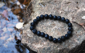 Lava Stone Polished Beads Bracelet