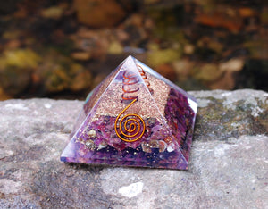 Large Ruby Orgone Orgonite Crystal Pyramid