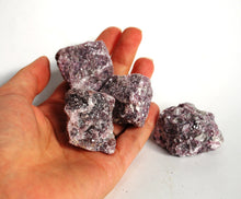 Load image into Gallery viewer, Lepidolite Natural Crystal Stone Raw Unique Chunk Piece With Benefits Tag