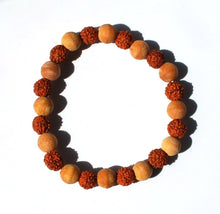Load image into Gallery viewer, Rudraksha &amp; Sandalwood Beads Bracelet - Krystal Gifts UK