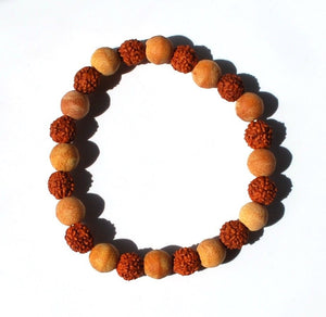 Rudraksha & Sandalwood Beads Bracelet - Krystal Gifts UK